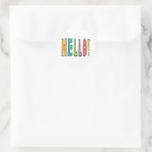 Sticker Rond Bonjour ! (Sac)