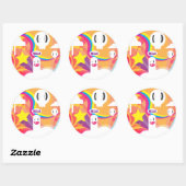 Sticker Rond bonjour ! (Feuille)