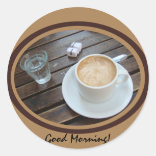 Sticker Rond Bonjour