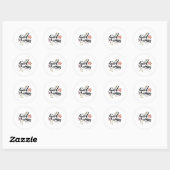 Sticker Rond Bonjour (Feuille)