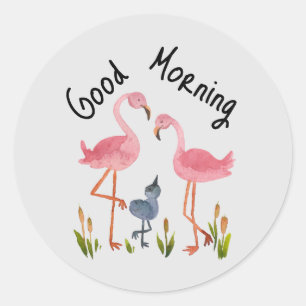Sticker Rond Bonjour
