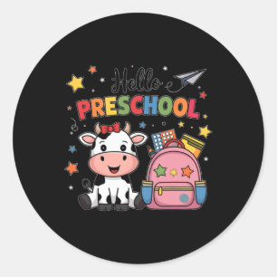 Sticker Rond Bonjour 100 Jours De Vache Mignonne D'Écolocation