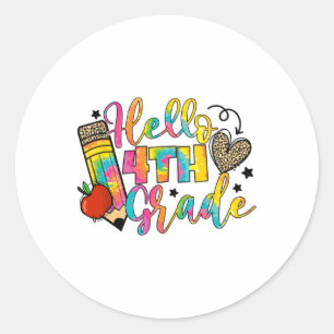 Sticker Rond Bonjour 4e année Ck à l'école professeur de quatri