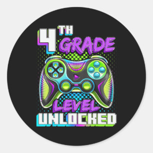 Sticker Rond Bonjour 4ème niveau débloqué jeu vidéo Ck à Sc