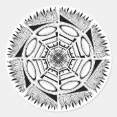 Sticker Rond Bonjour à la main dessinée circulaire Mandala Dood (Devant)