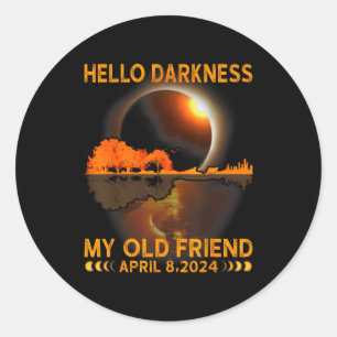 Sticker Rond Bonjour ami des ténèbres Éclipse solaire