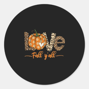 Sticker Rond Bonjour Automne Citrouille Amour Automne Vous tous
