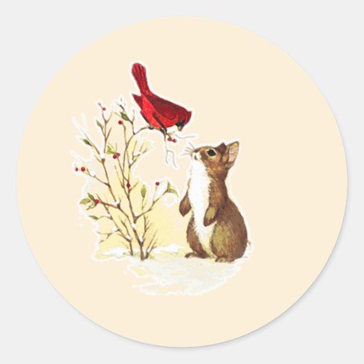 Sticker Rond Bonjour bâtonnets de lapin (Devant)