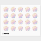 Sticker Rond Bonjour Bébé Arc En Ciel Et Étoiles Pastel (Feuille)
