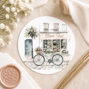 Sticker Rond Bonjour Bebe Baby Shower Merci