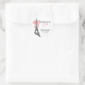 Sticker Rond Bonjour Bébé Coquette Arc Bow Paris Baptême de Béb (Sac)