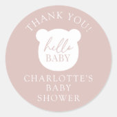 Sticker Rond Bonjour bébé ours Merci (Devant)