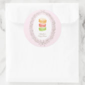 Sticker Rond Bonjour Bebe Pâtisserie Française Macarons (Sac)