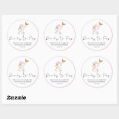 Sticker Rond Bonjour Bebe Romantique Français Baby shower fille (Feuille)