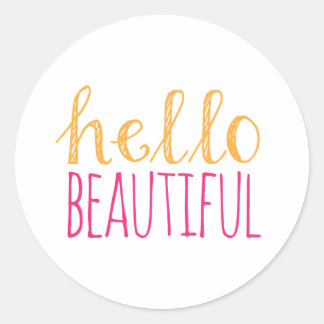 Sticker Rond Bonjour belle