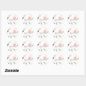 Sticker Rond Bonjour belle aquarelle Floral (Feuille)