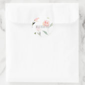 Sticker Rond Bonjour belle aquarelle Floral (Sac)