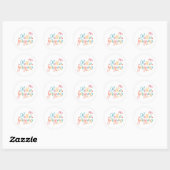 Sticker Rond Bonjour belle multicolore (Feuille)