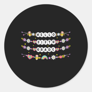 Sticker Rond Bonjour Bracelets d'amitié de cinquième année Reto