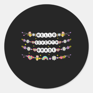 Sticker Rond Bonjour Bracelets d'Amitié de Septième Année Retou