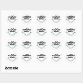 Sticker Rond Bonjour Braces Bleues (Feuille)