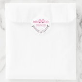 Sticker Rond Bonjour Braces Rose (Sac)