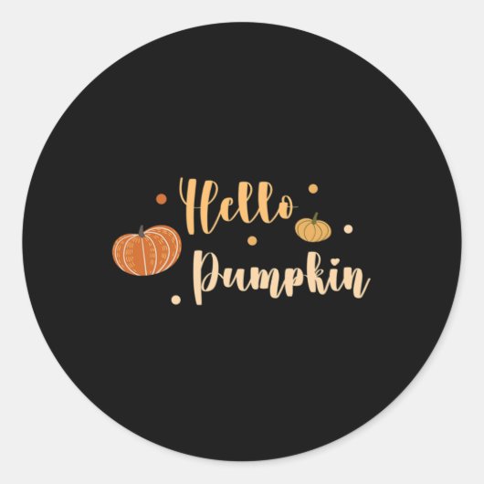 Sticker Rond Bonjour Citrouille Automne Automne Thanksgiving PS (Devant)