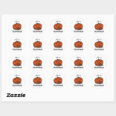 Sticker Rond Bonjour citrouille jack-o-lanterne illustration, N (Feuille)