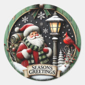 Sticker Rond Bonjour de la saison de Noël mignonne (Devant)