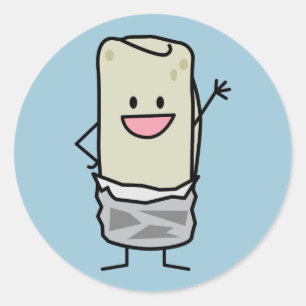 Sticker Rond Bonjour de ondulation de burrito heureux