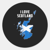 Sticker Rond Bonjour Édimbourg I Love Scotland Map Drapeau Fièr (Devant)