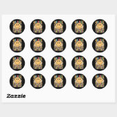 Sticker Rond Bonjour Enseignants de 4e année Étudiante de 4e an (Feuille)