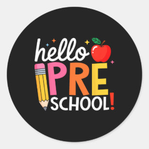 Sticker Rond Bonjour Équipe d'enseignants de maternelle Pré K R