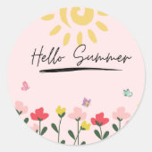 Sticker Rond Bonjour été (Devant)