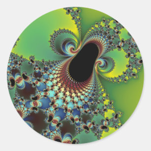 Sticker Rond Bonjour - Fractal