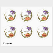 Sticker Rond Bonjour Halloween (Feuille)