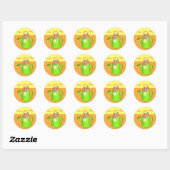 Sticker Rond Bonjour hello hamster (Feuille)