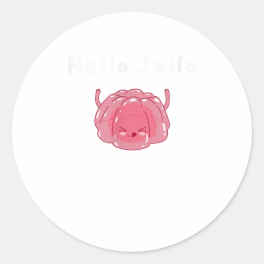 Sticker Rond Bonjour Jello Cute Gelatin Pun TShirt (Devant)