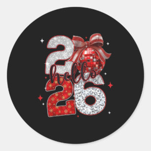 Sticker Rond Bonjour la Saint-Sylvestre 2026 Bonne Année Fa