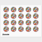 Sticker Rond Bonjour le monde :) (Feuille)