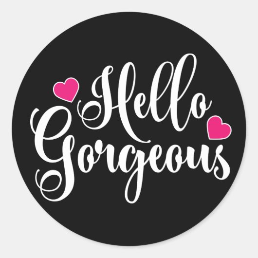 Sticker Rond Bonjour magnifique (Devant)