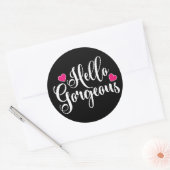 Sticker Rond Bonjour magnifique (Enveloppe)