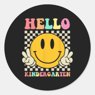 Sticker Rond Bonjour maternelle Byck à l'école professeur groov