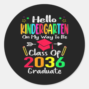 Sticker Rond Bonjour Maternelle Retour À La Classe Scolaire De 