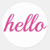 Sticker Rond Bonjour mignon coloré Bonjour (Devant)