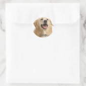 Sticker Rond Bonjour mignon Golden Retriever Chien Chien Sticke (Sac)