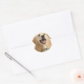 Sticker Rond Bonjour mignon Golden Retriever Chien Chien Sticke (Enveloppe)