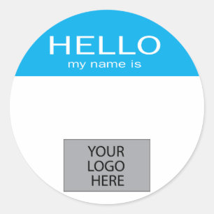 Sticker Rond Bonjour mon nom est - avec logo personnalisé