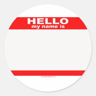 Sticker Rond Bonjour mon nom est BLANK