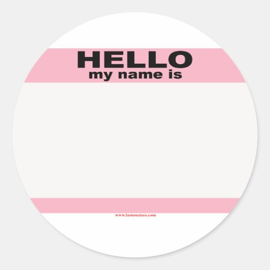 Sticker Rond Bonjour mon nom est BLANK PINK copie (Devant)